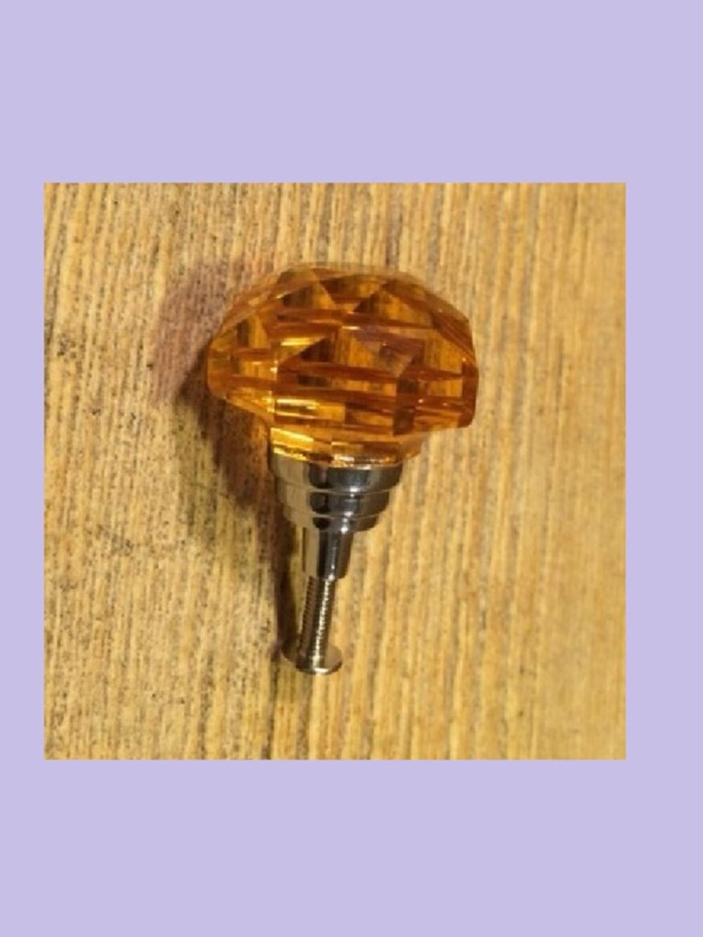 One (1) Large Amber Solid Crystal Drawer Knob Cabinet Pull One (1 HO14A